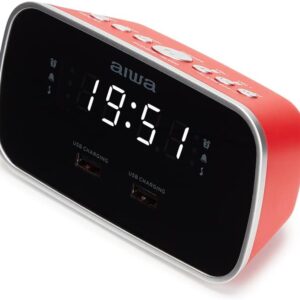RADIO RELOJ AIWA CRU19RD FM ALARMA DUAL DOBLE USB