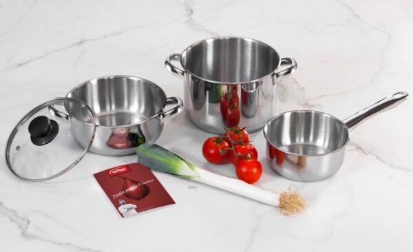 BATERIA COCINA INOXIBAR FORMA ACERO 3CUERP+1TAP.CR