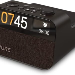RELOJ DESPERTADOR PURE MOMENT CHARGE BLACK BT LUZ