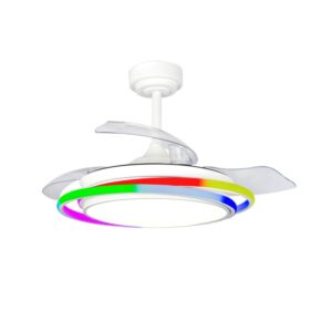 VENTILADOR TECHO CRISTAL ANTILA MINI RGB WH RETRAC