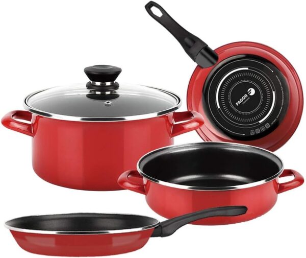 BATERIA COCINA FAGOR MAXIMA ROJA 5 PIEZAS ROJA BATERIA COCINA FAGOR MAXIMA ROJA 5 PIEZAS ROJA