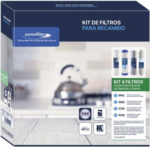 RECAMBIO MIDEA OSMOFILTER (KIT002) 4 FILTROS RECAMBIO MIDEA OSMOFILTER (KIT002) 4 FILTROS