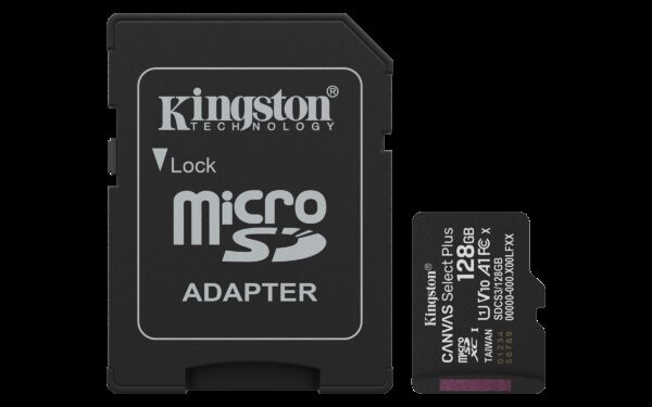 TARJ. MEM. KINGSTON CANVAS 128 GB + ADAPTADOR