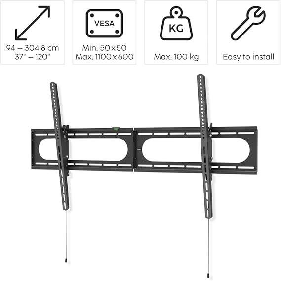 SOPORTE TV HAMA 00220844 PARED INCLI 120 1100X600 SOPORTE TV HAMA 00220844 PARED INCLI 120 1100X600