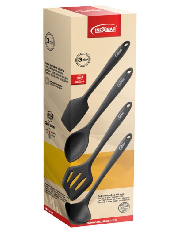 UTENSILIOS COCINA INOXIBAR 35391 SET 4 SILCNA NGRO UTENSILIOS COCINA INOXIBAR 35391 SET 4 SILCNA NGRO
