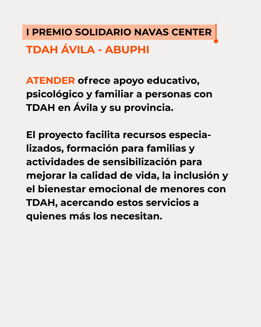 Descripción del proyecto ATENDER Ávila de ABUPHI
